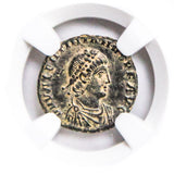 VALENTINIAN2ND(AE4)NGC(AU) Roman AE3 of Valentinian II (AD375-392)NGC(AU)