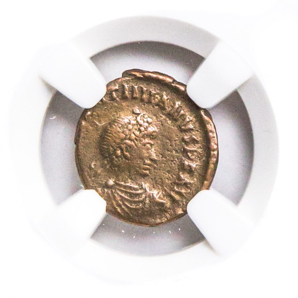 VALENTINIAN2ND(AE4)NGC(VF) Roman AE3 of Valentinian II (AD375-392)NGC(VF)