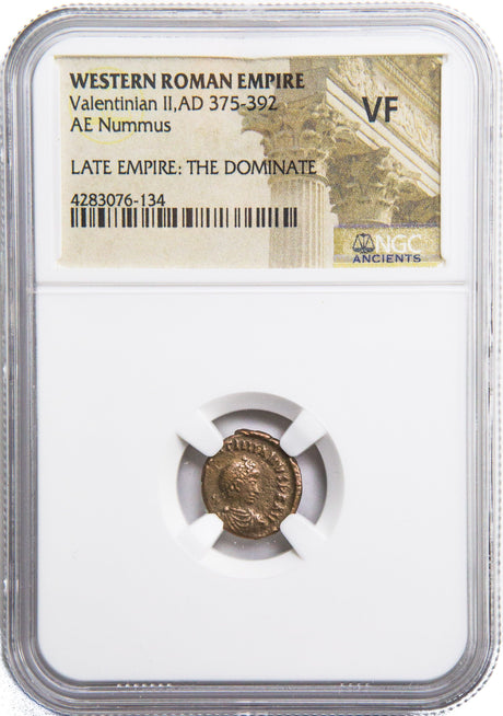 VALENTINIAN2ND(AE4)NGC(VF) Roman AE3 of Valentinian II (AD375-392)NGC(VF)