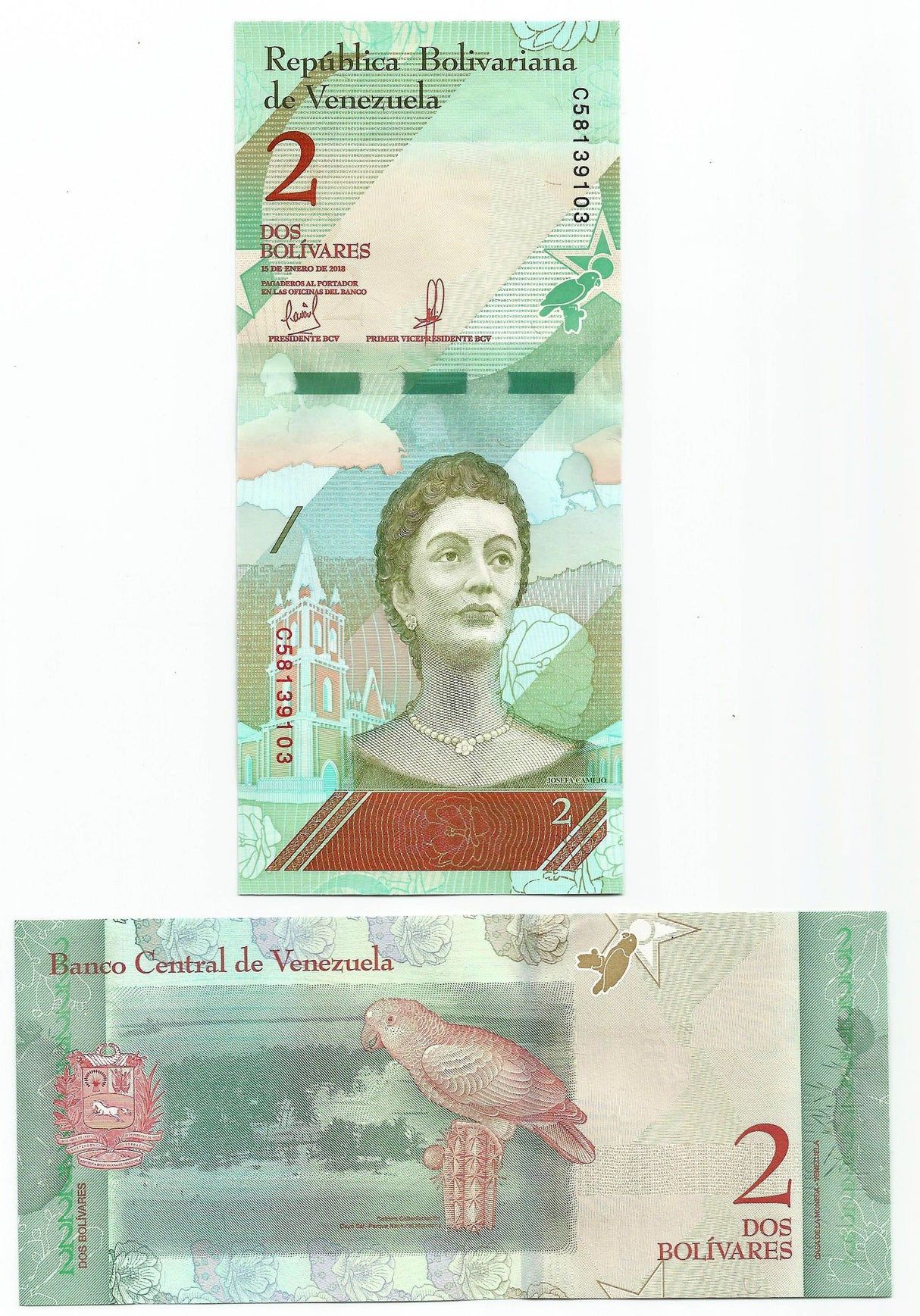 Venezuela P101a(U) 2 Bolivares (2018)