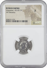 VESPASIAN(AR)NGC(F) Vespasian Silver Antoninianus NGC Certified Slab(F)