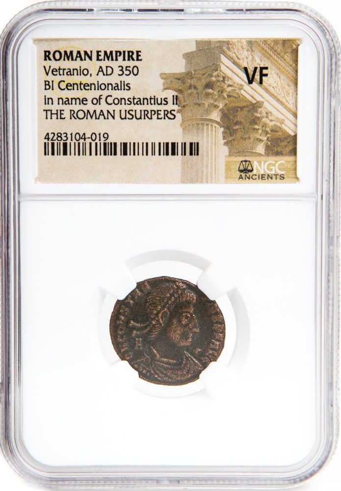 VETRANIO(AE3)NGC(VF) Roman AE of Vetranio NGC (AD350)(VF)