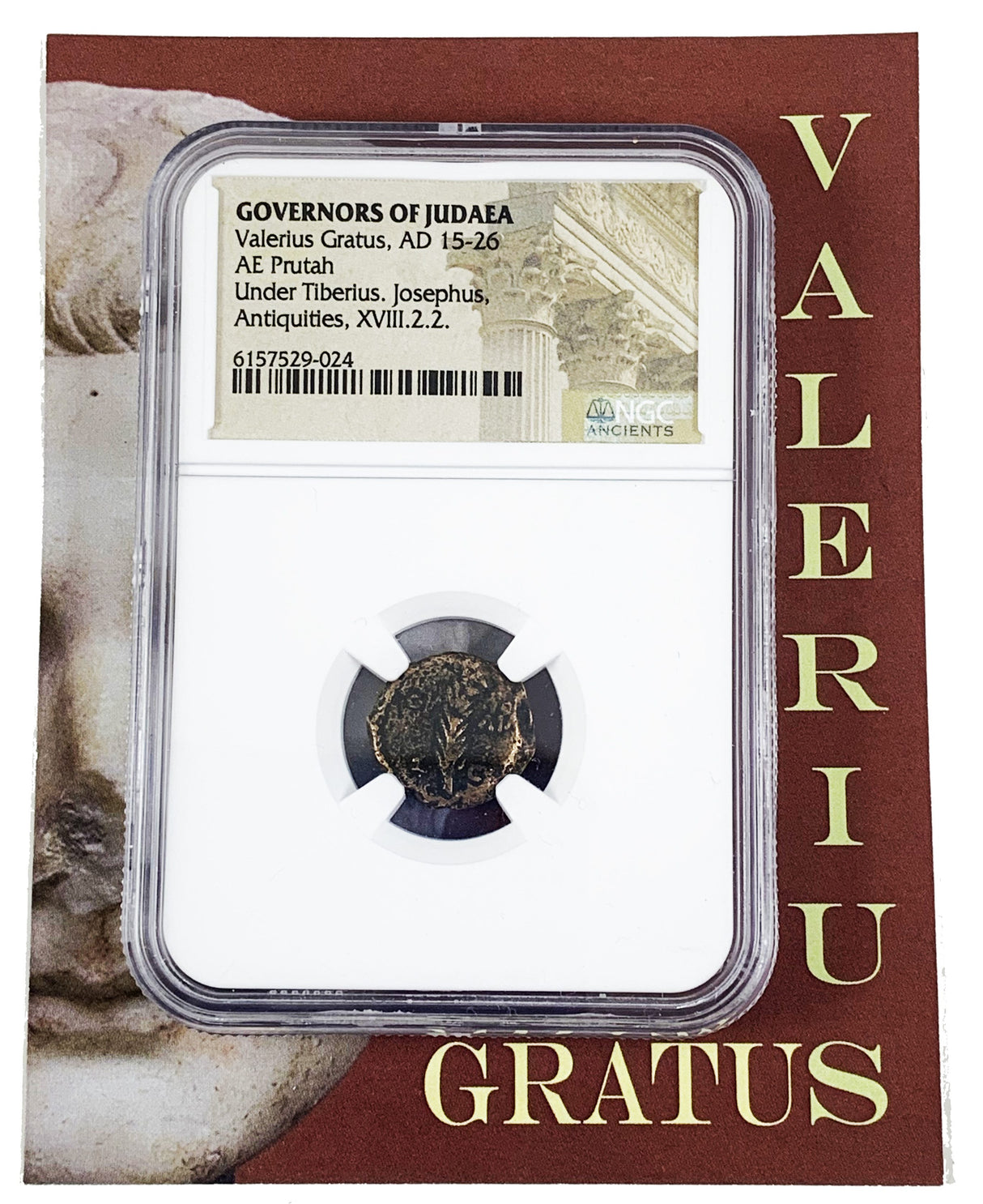 VGRATUS-NGC(HG) Valerius Gratus, Roman Prefect of Judaea Under Tiberius, 15-26 CE (NGC slab)(HG)