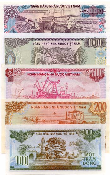 VNNOBN5SET(U) Viet Nam North Set of 5 Dong Notes