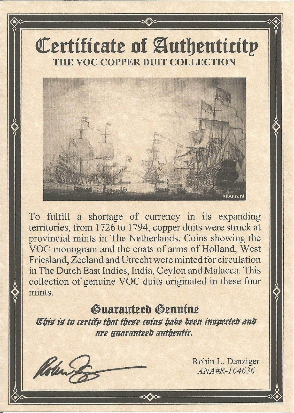 VOC Dutch East Indies Co. Copper Duits Album