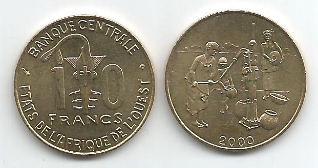 West African St. KM10(U) 10 Francs - Mali