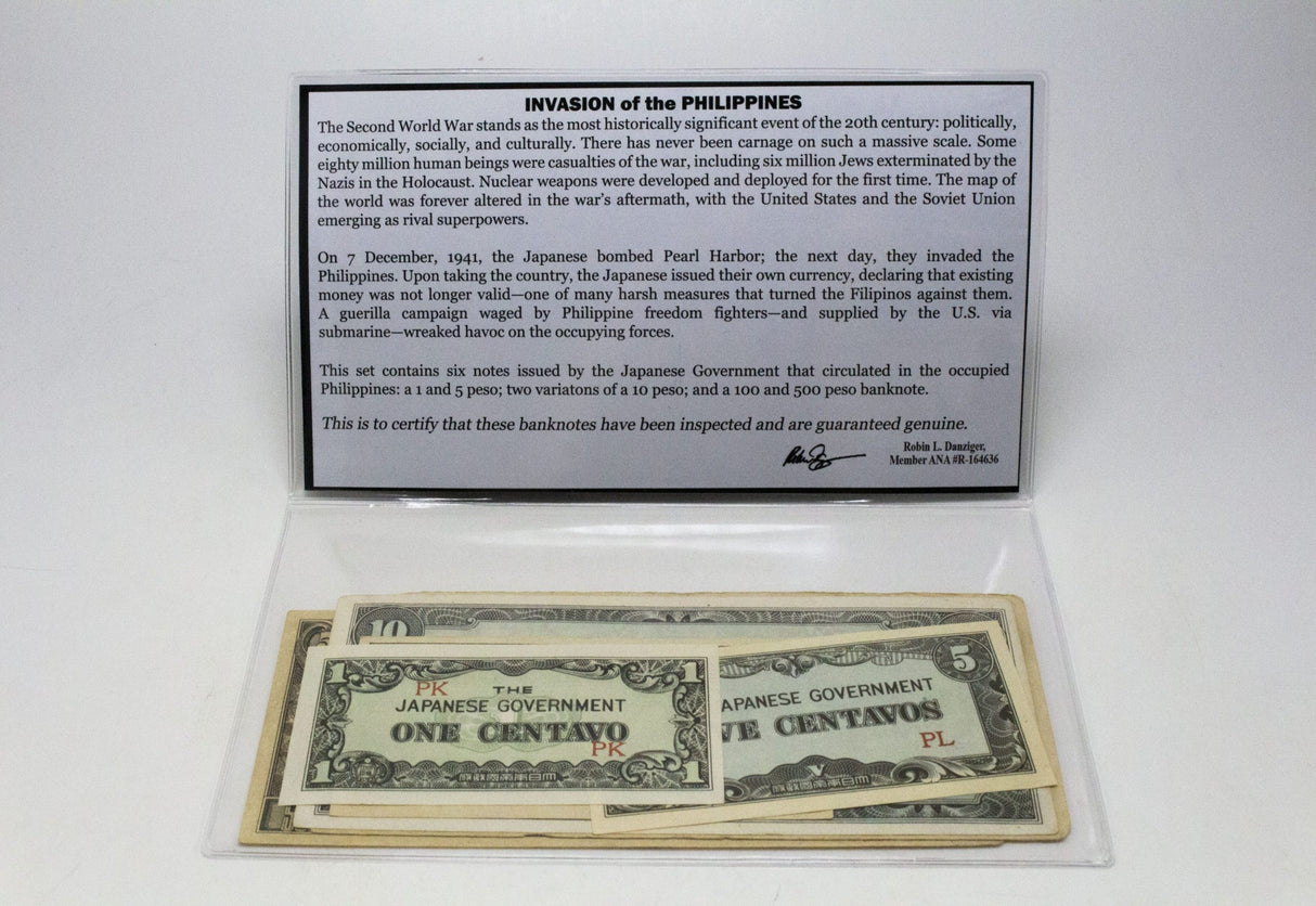 WW2-PHIL-INV-BF Invasion of the Philippines: Six Japanese Invasion Notes  (Billfold)