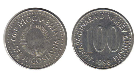 Yugoslavia KM114(VF-XF) 100 Dinara