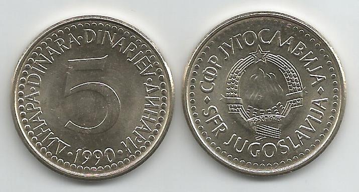 Yugoslavia KM144(U) 5 Dinara