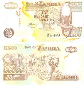 Zambia P43(U) 500 Kwacha - Polymer (Plastic)