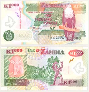 Zambia P44(U) 1,000 Kwacha - Polymer (Plastic)