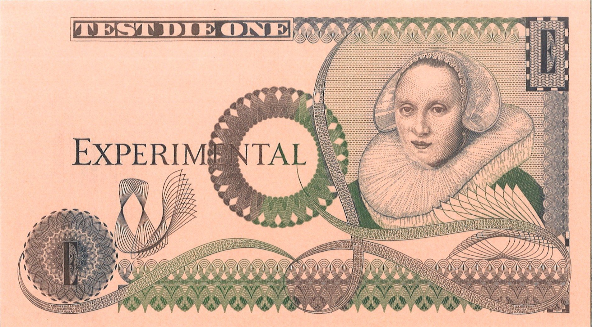 Die 1. Тестовые банкноты мира. Бона de la rue. Банк 1980 Англия. Banknote Card.