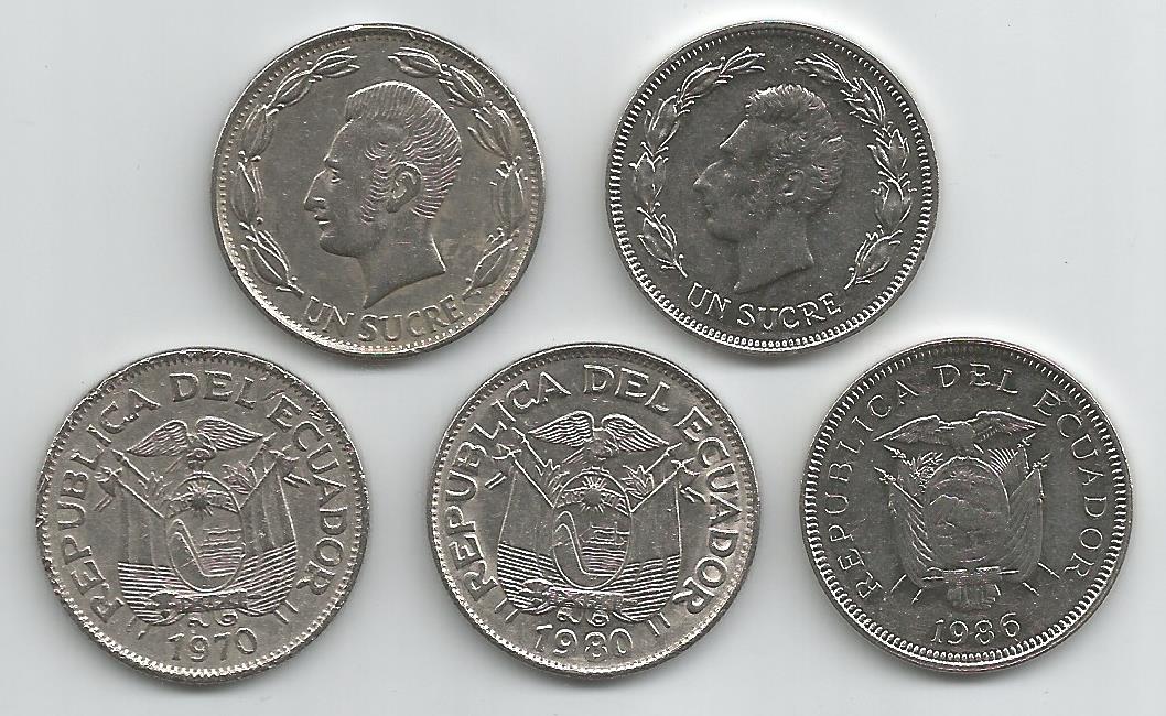 Ecuador KM78-83-85(AU) 1 Sucre - Educational Coins